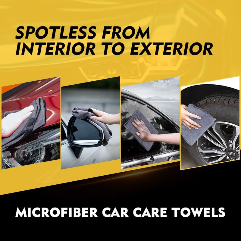 HOMEXCEL Grey Microfiber Cleaning Cloth 20 Pack 11.5 x 11.5 inch Microfiber Towels for Cars Ultra Absorbent Car Washing Cloth Lint Free Streak Free Cleaning Rags for Car Kitchen Window - Image 5